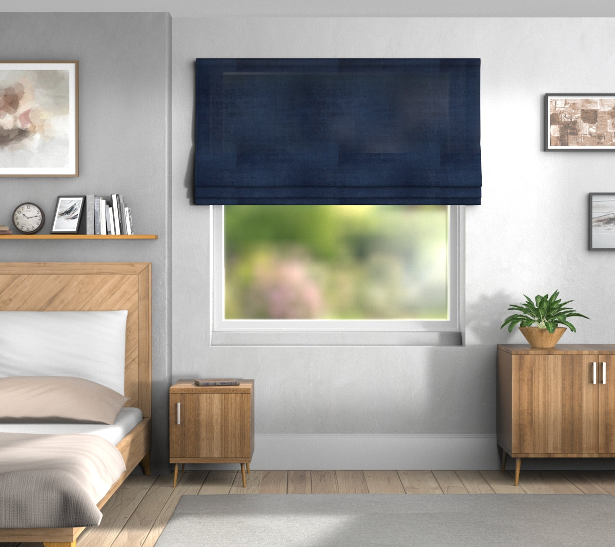 Layton Indigo Default Roman Blind