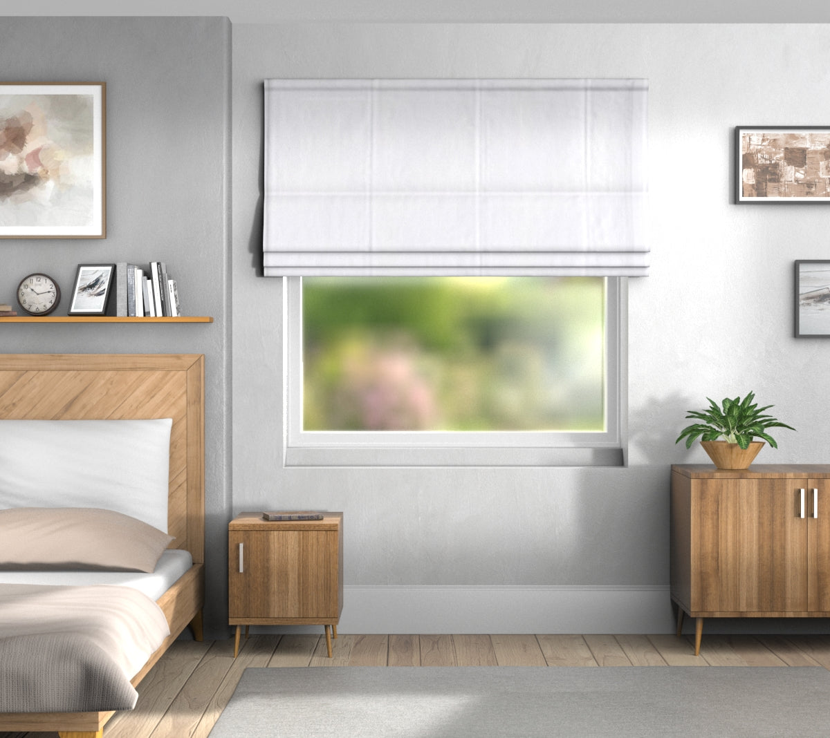 Layton Snow Default Roman Blind