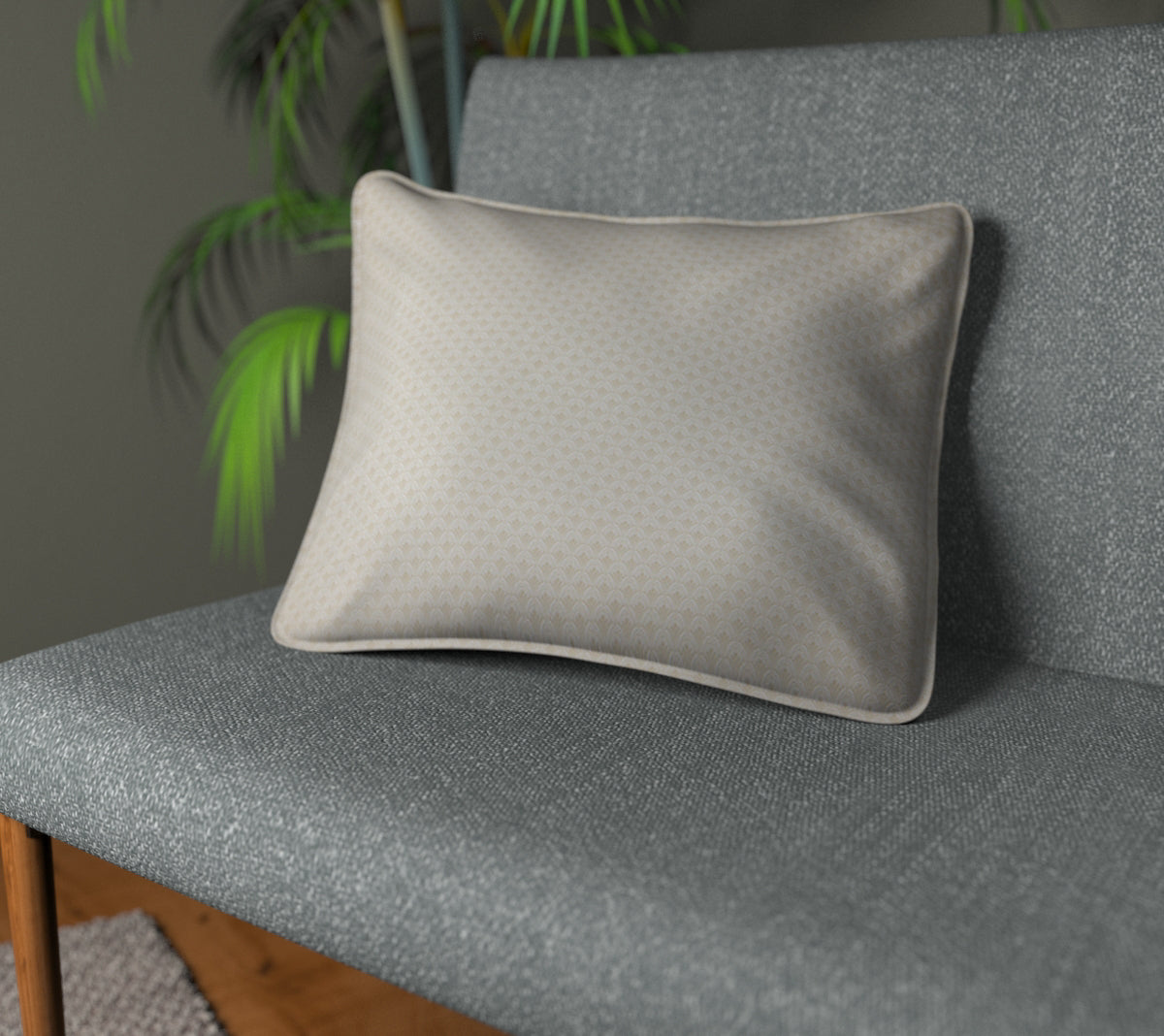 Luxor Ivory Piped Cushion