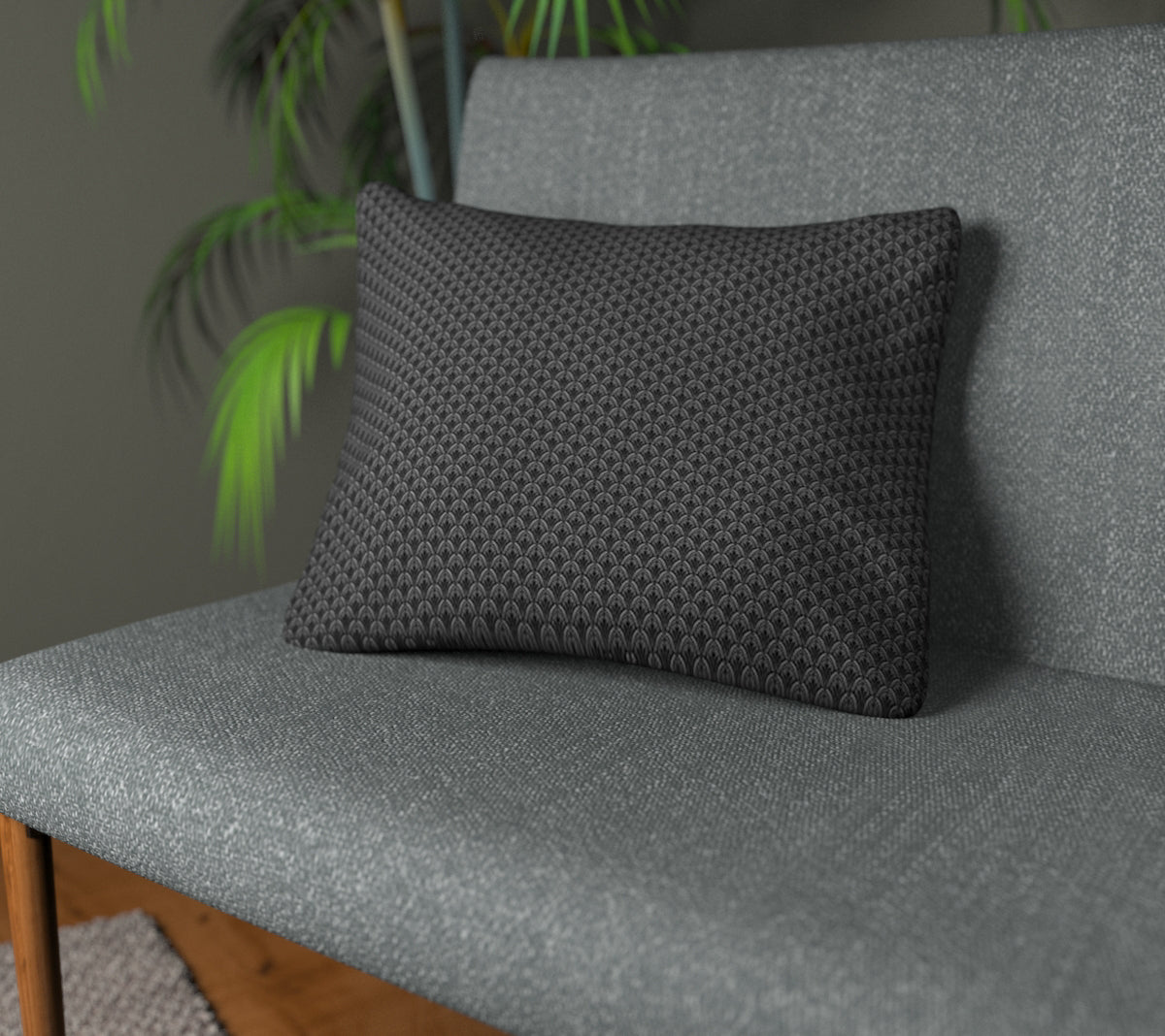 Luxor Noir Plain Cushion