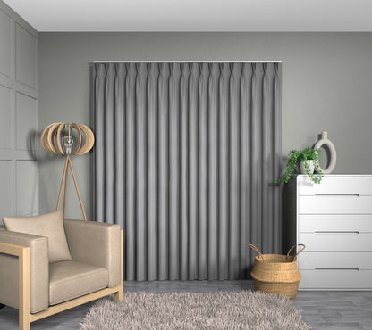 Luxor Steel Triple Pleat Curtain