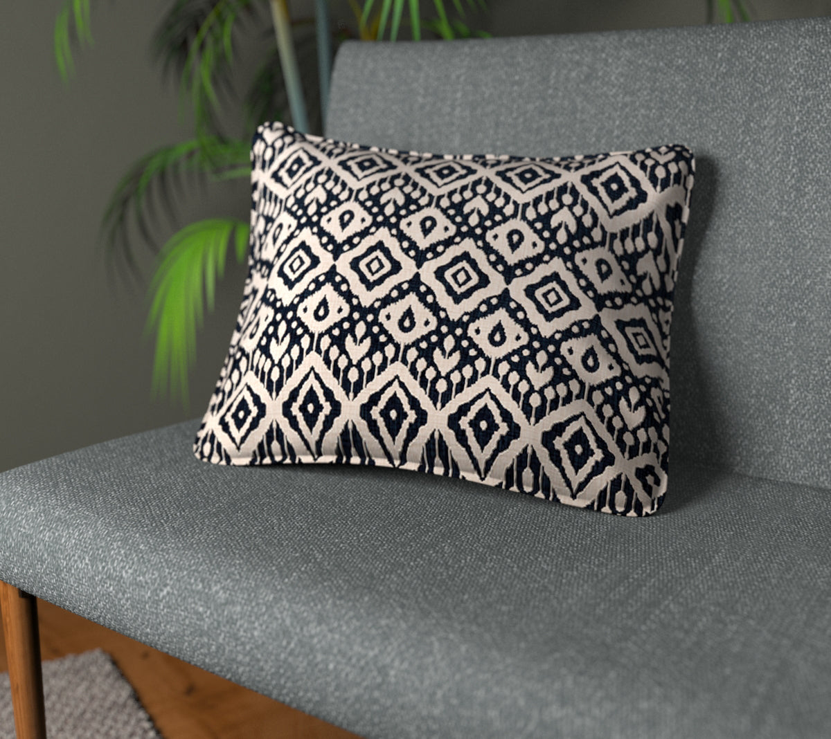 Marrakech Ink Piped Cushion