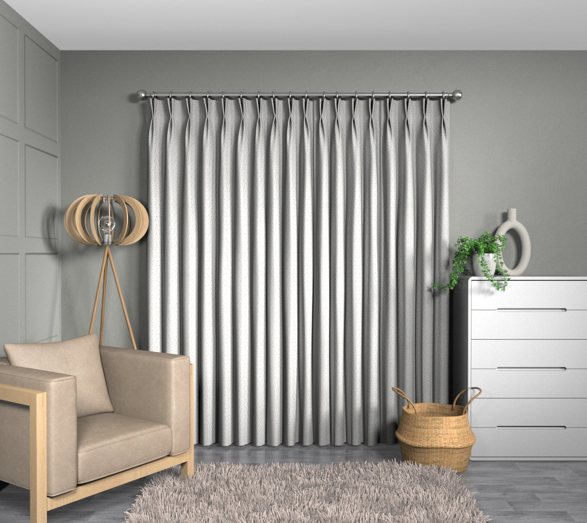 Multi Stars Multi Double Pleat Curtain
