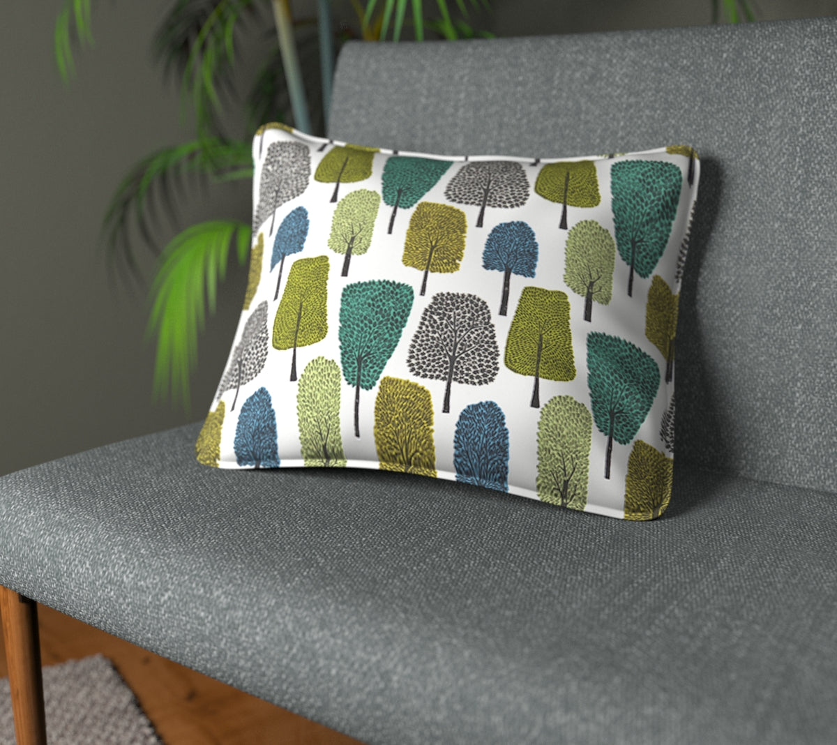 Cedar Slate/Apple/Ivy Piped Cushion