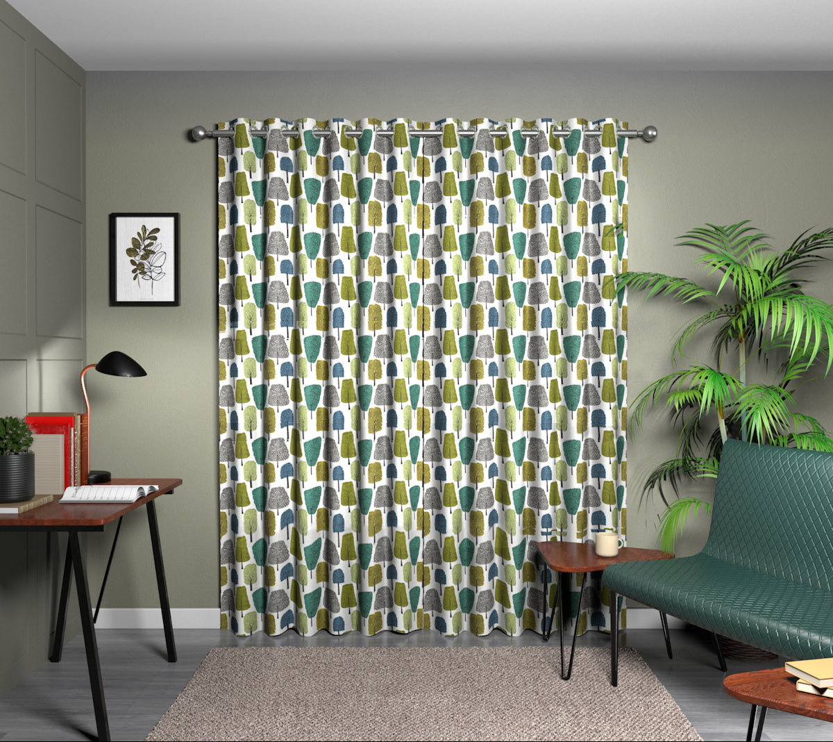 Cedar Slate/Apple/Ivy Eyelet Curtain