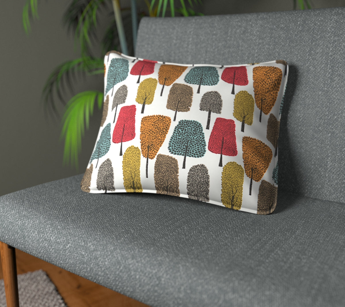 Cedar Tangerine/Sulphur/Chilli Piped Cushion