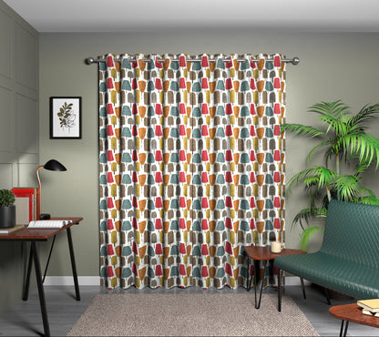 Cedar Tangerine/Sulphur/Chilli Eyelet Curtain