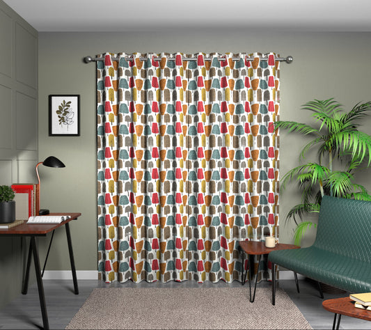 Cedar Tangerine/Sulphur/Chilli Eyelet Curtain
