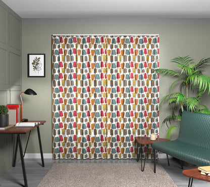 Cedar Tangerine/Sulphur/Chilli Triple Pleat Curtain