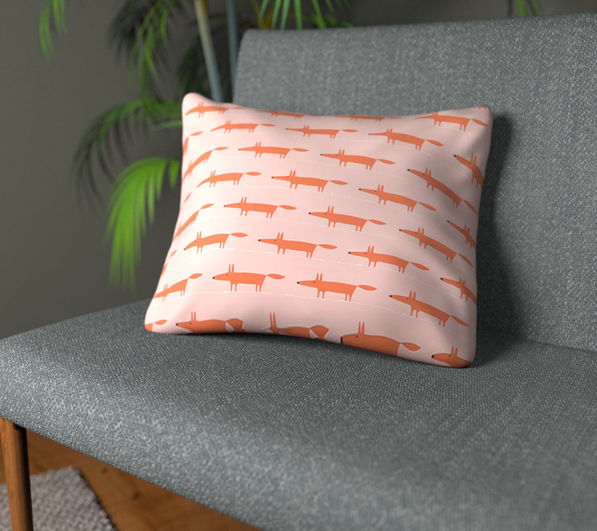 Midi Fox Milkshake/Rose Plain Cushion