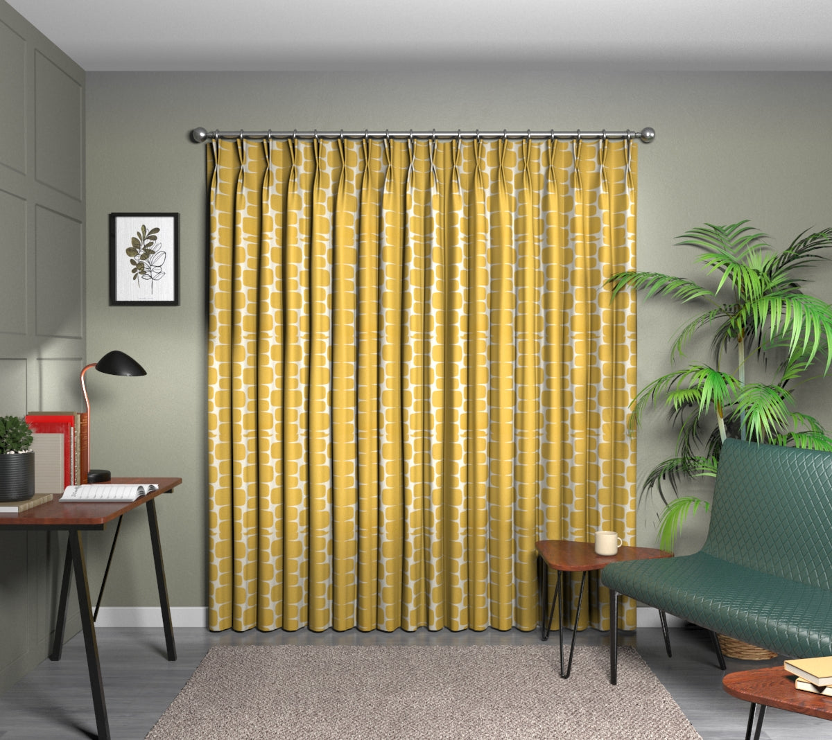 Lohko Honey/Paper Double Pleat Curtain
