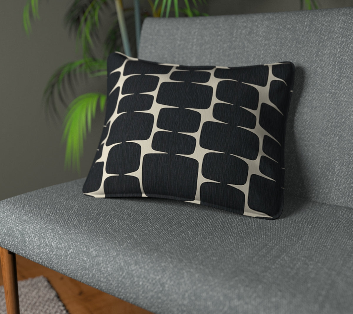 Lohko Liquorice/Hemp Piped Cushion