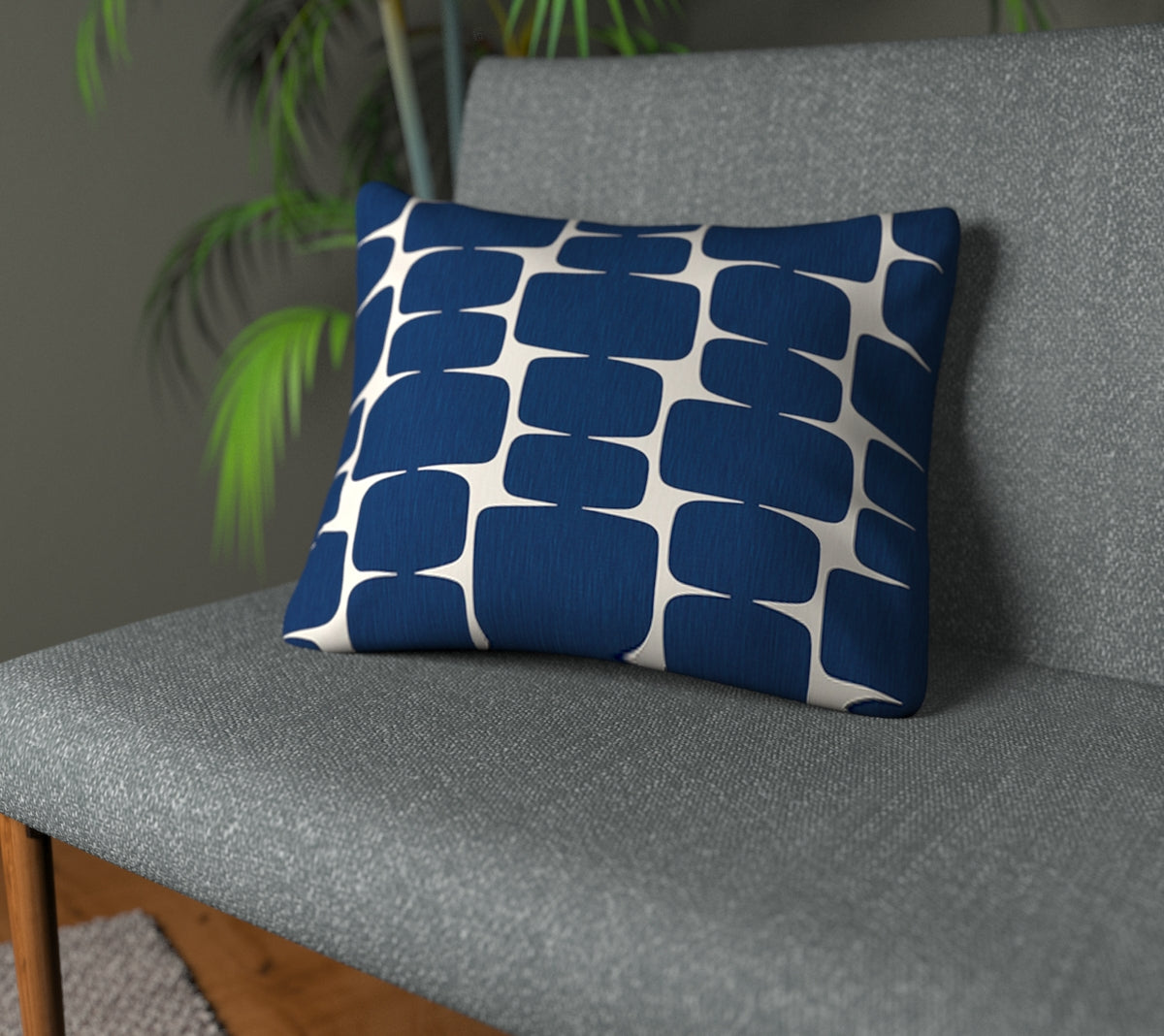 Lohko Indigo/Jasmine Plain Cushion