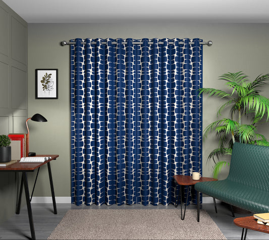 Lohko Indigo/Jasmine Eyelet Curtain
