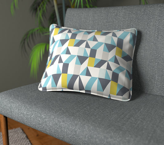 Nuevo Marine/Kiwi/Midnight Piped Cushion