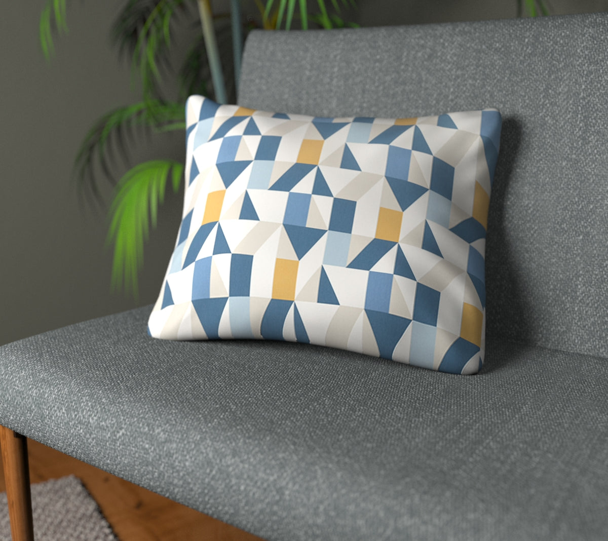 Nuevo Indigo/Slate/Satsuma Plain Cushion