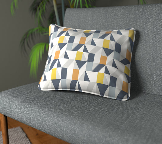 Nuevo Dandelion/Charcoal/Brick Piped Cushion