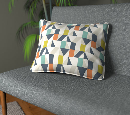 Nuevo Citrus/Paprika/Forest Piped Cushion