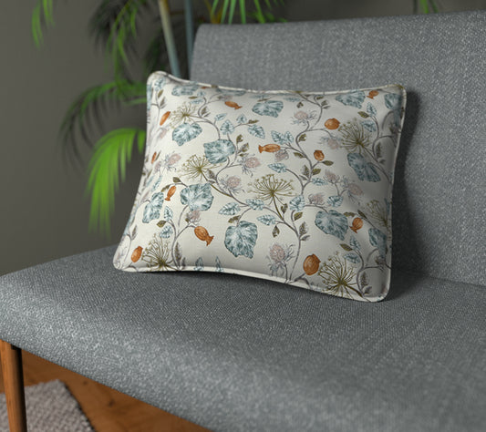 Parchment Eau De Nil Piped Cushion