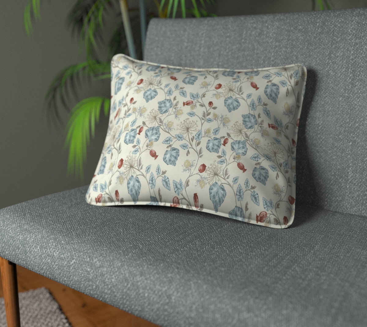 Parchment Wedgewood Piped Cushion