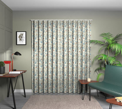 Parchment Wedgewood Wave Curtain