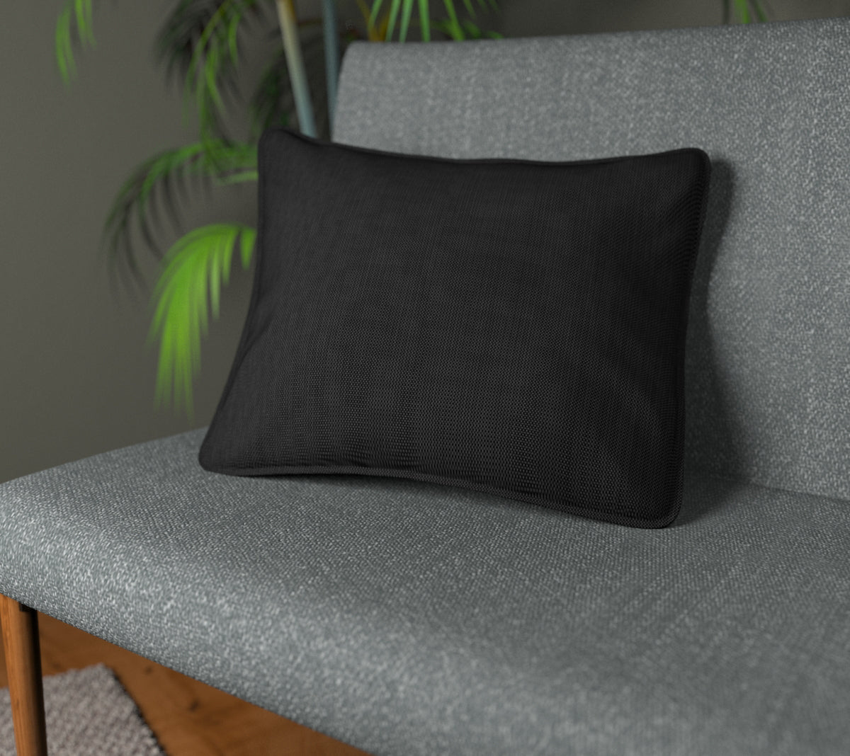 Pearl Dot Noir Piped Cushion