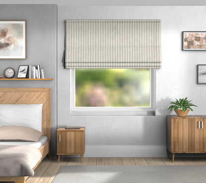 Pencil Stripe Dove Default Roman Blind