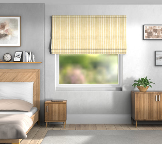 Pencil Stripe Ochre Default Roman Blind