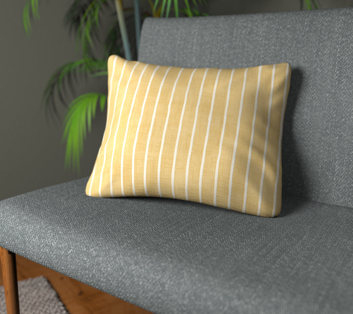 Pencil Stripe Sand Plain Cushion