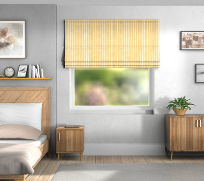Pencil Stripe Sand Default Roman Blind