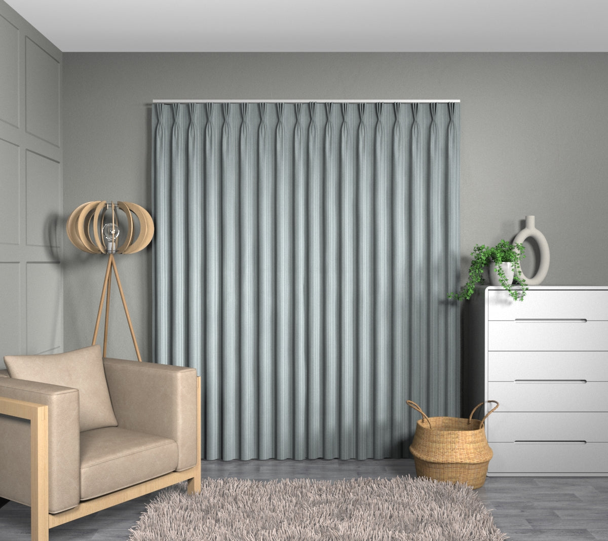Purity Menta Triple Pleat Curtain
