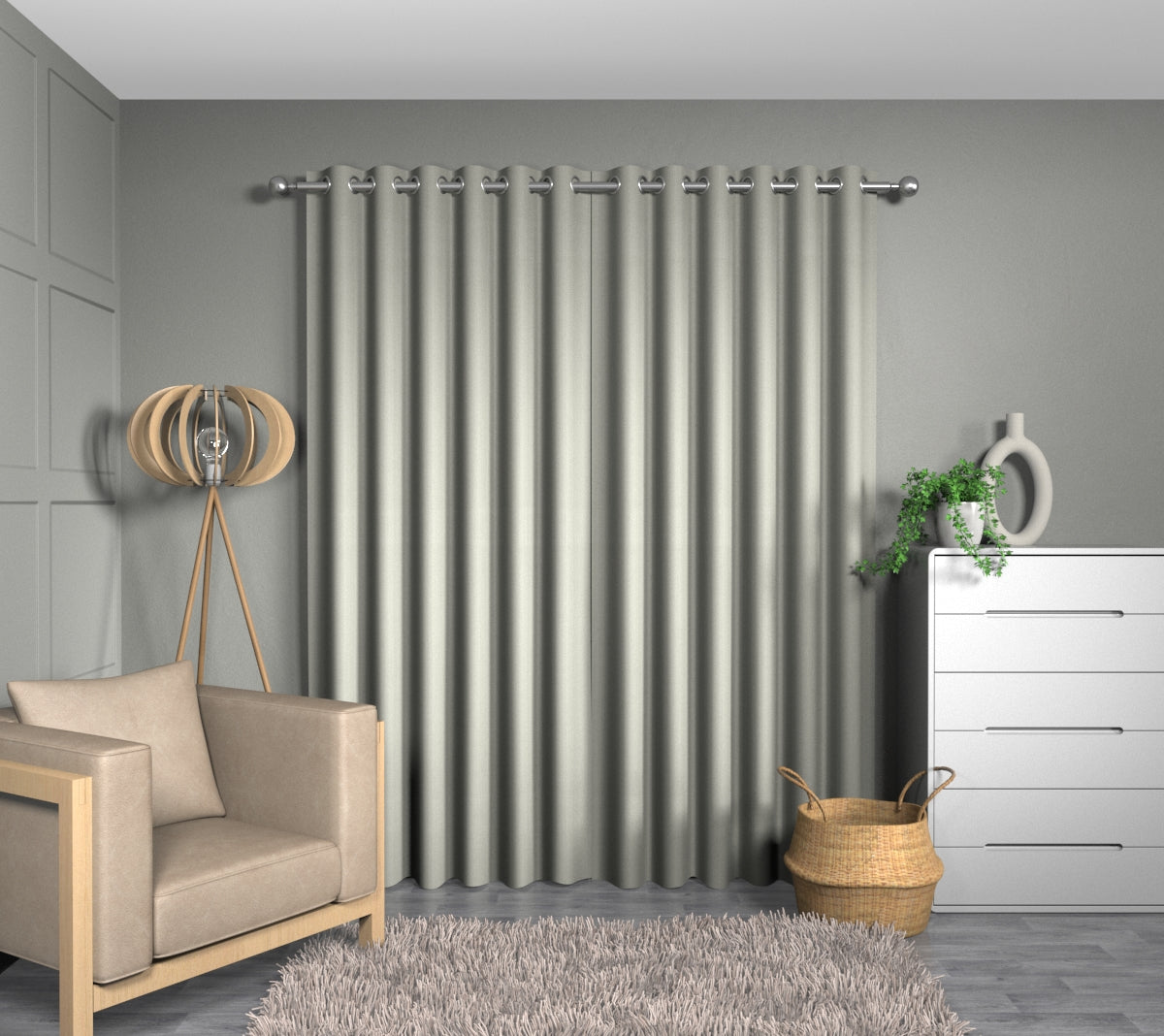 Purity Porcelain Eyelets Curtain