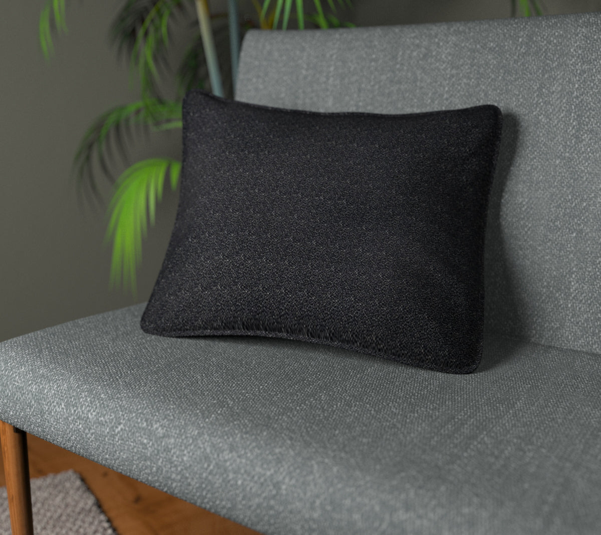 Quartz Ebony Piped Cushion
