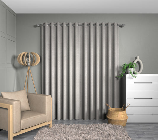 Quartz Grey Eyelets Curtain