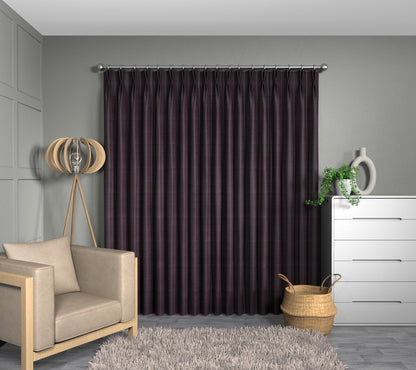 Quartz Mulberry Double Pleat Curtain