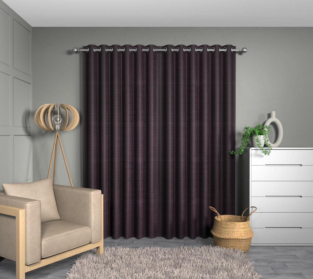 Quartz Mulberry Eyelets Curtain