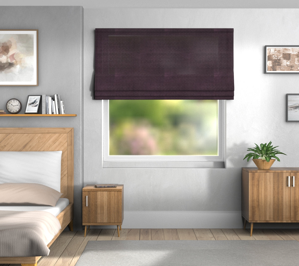 Quartz Mulberry Default Roman Blind