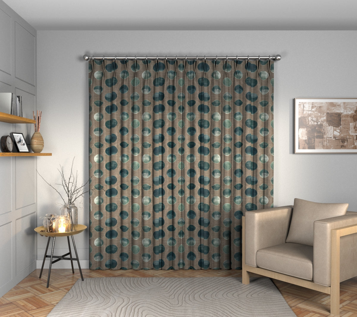 Nuala Agate Double Pleat Curtain