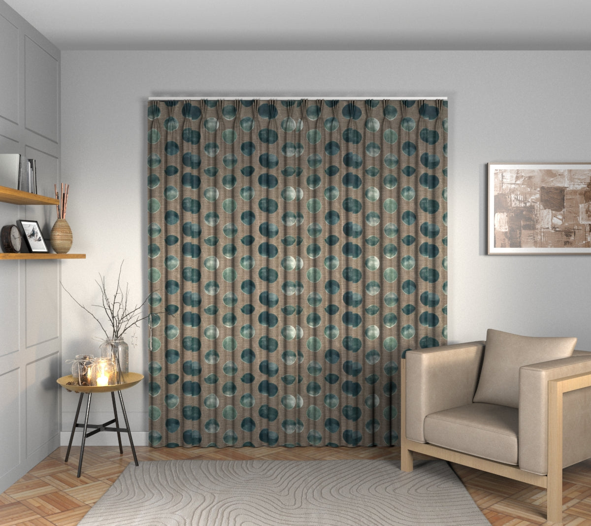 Nuala Agate Triple Pleat Curtain