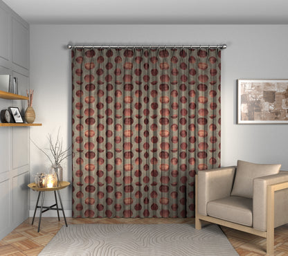 Nuala Cinnamon Double Pleat Curtain