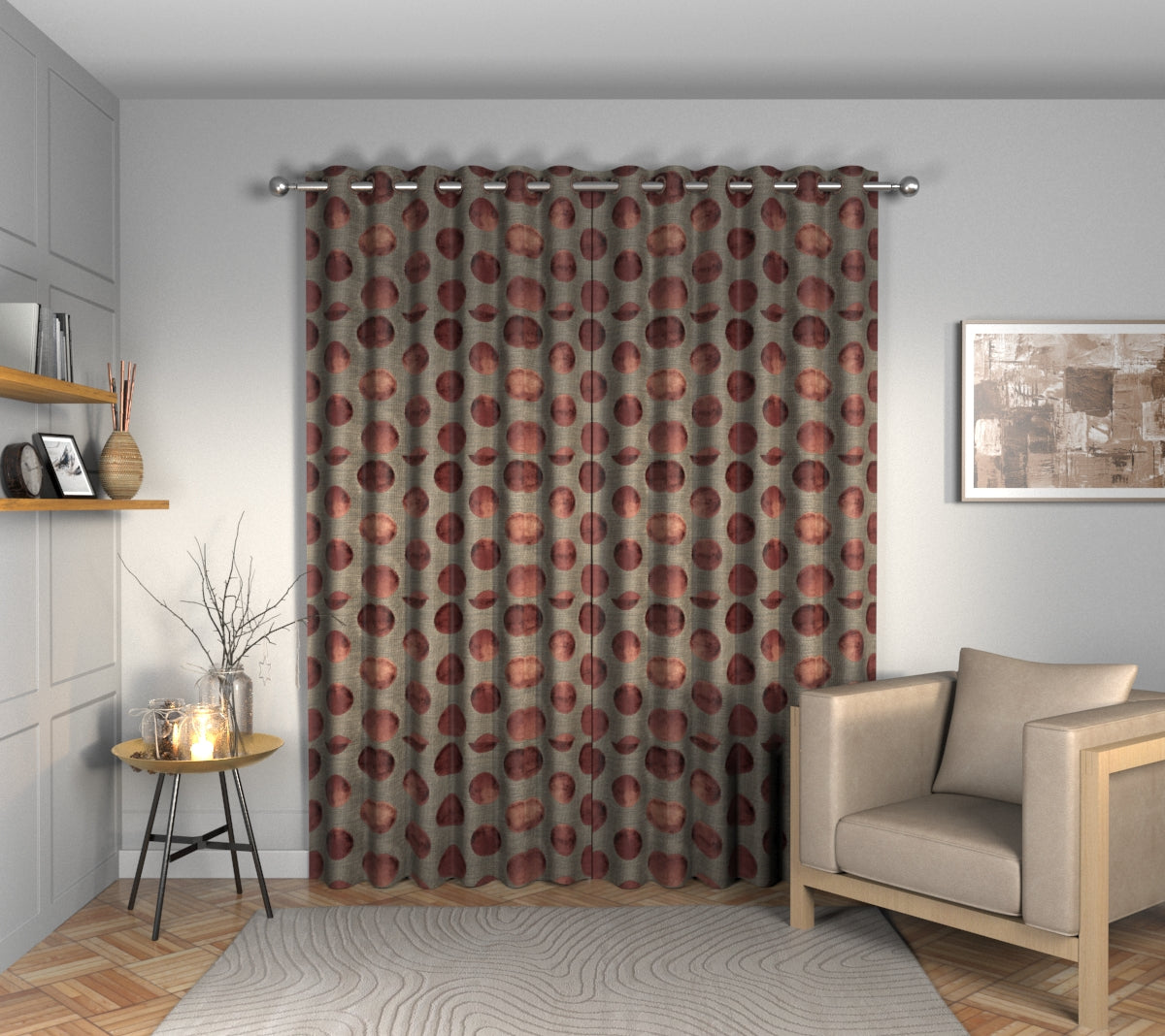 Nuala Cinnamon Eyelets Curtain