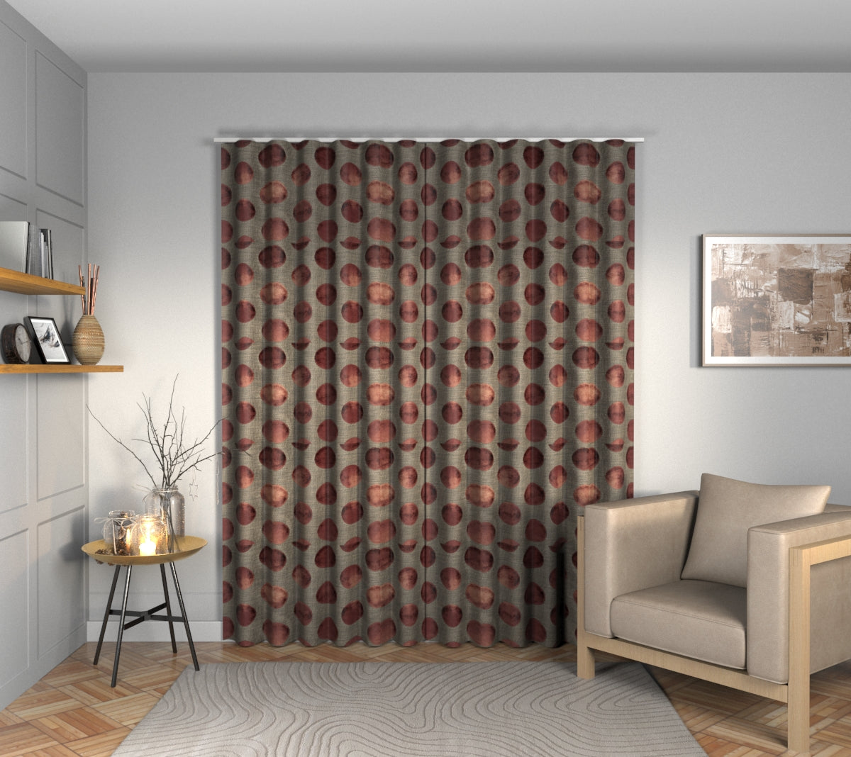 Nuala Cinnamon Wave Curtain