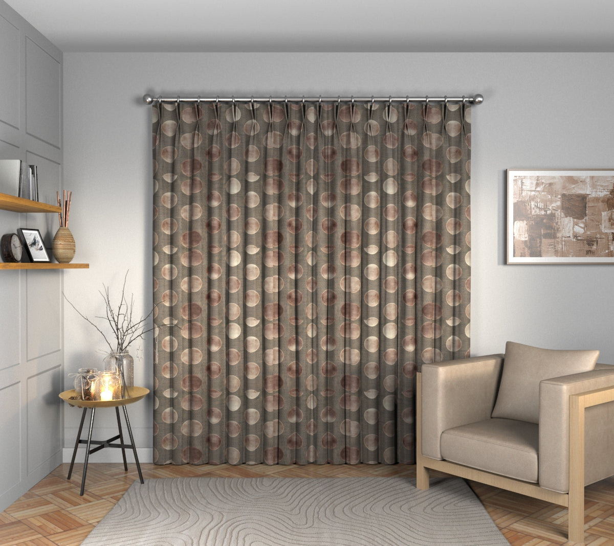 Nuala Rosa Double Pleat Curtain