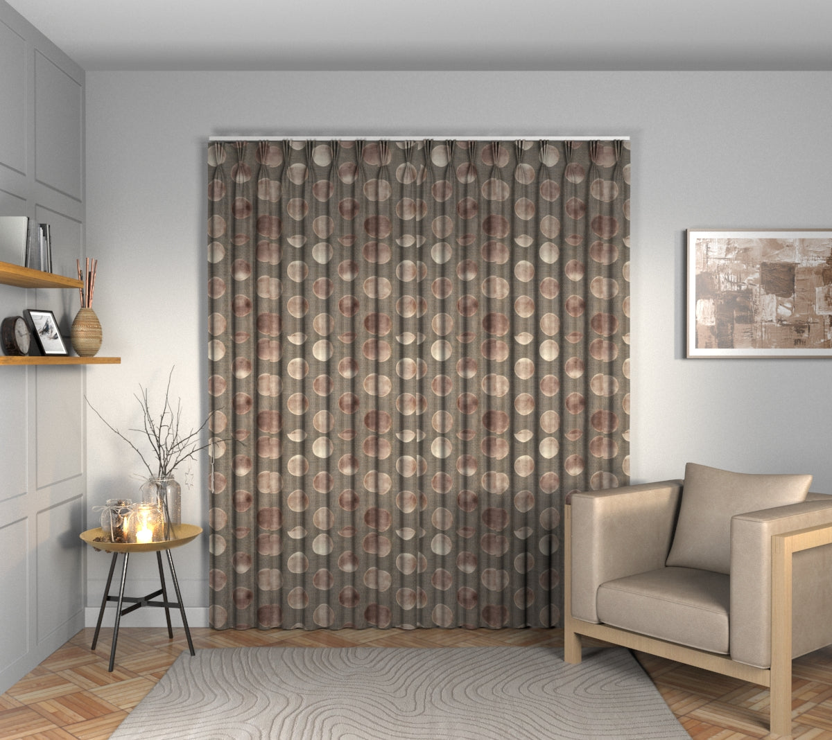 Nuala Rosa Triple Pleat Curtain