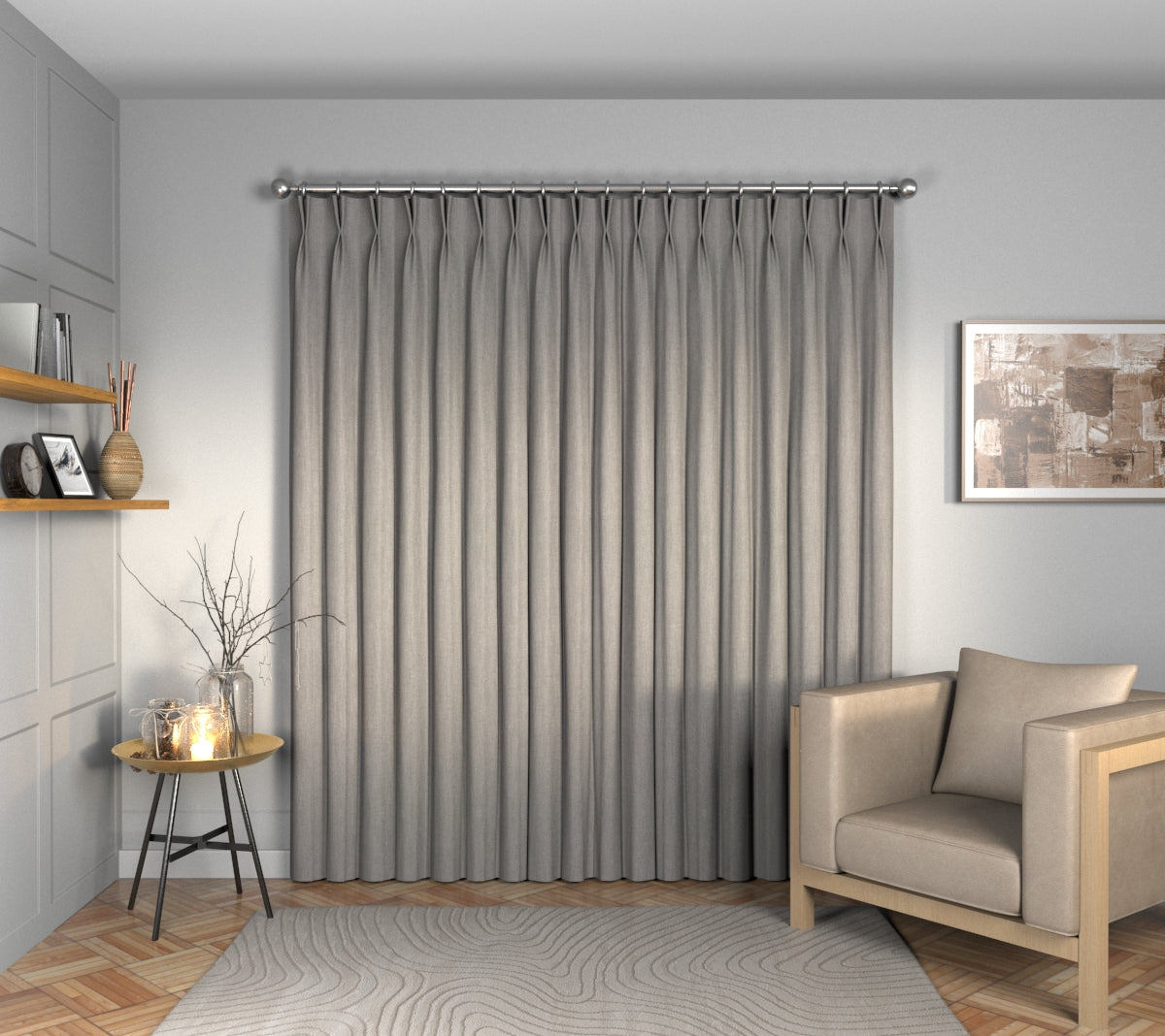 Ruskin Zirconium Double Pleat Curtain