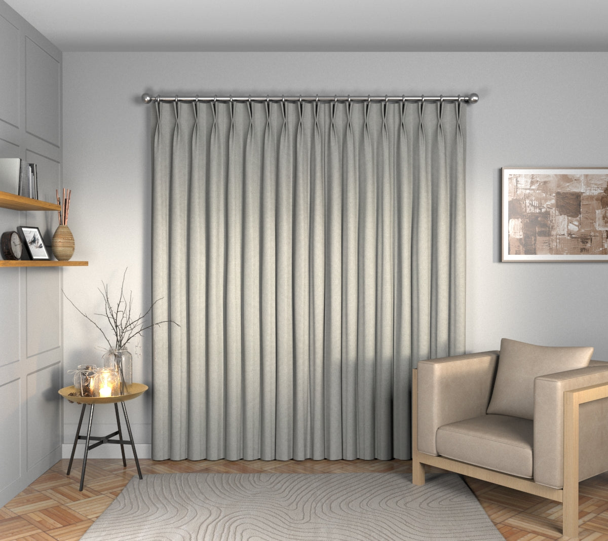 Ruskin Eucalyptus Double Pleat Curtain