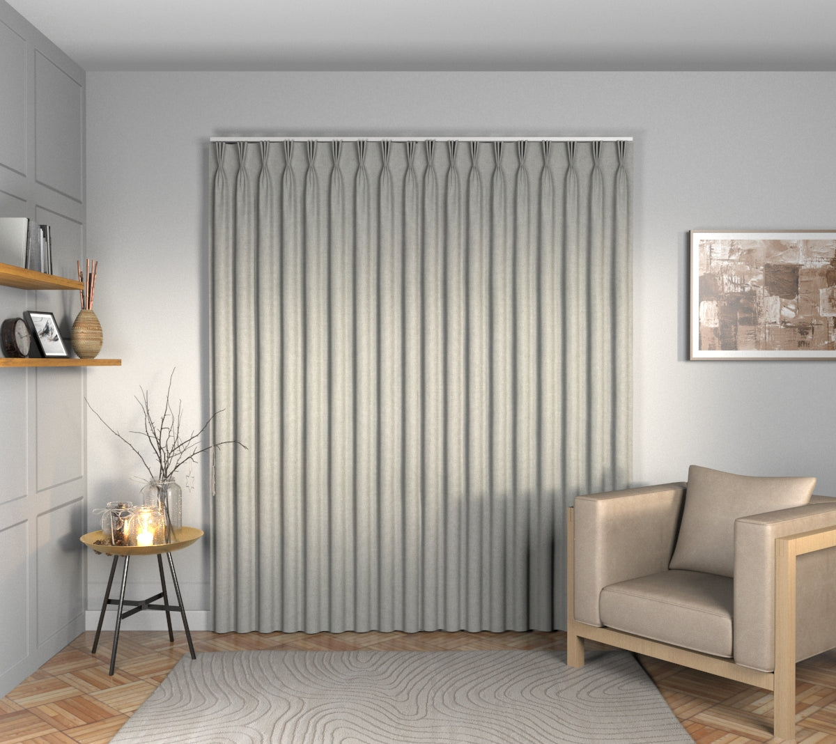 Ruskin Eucalyptus Triple Pleat Curtain