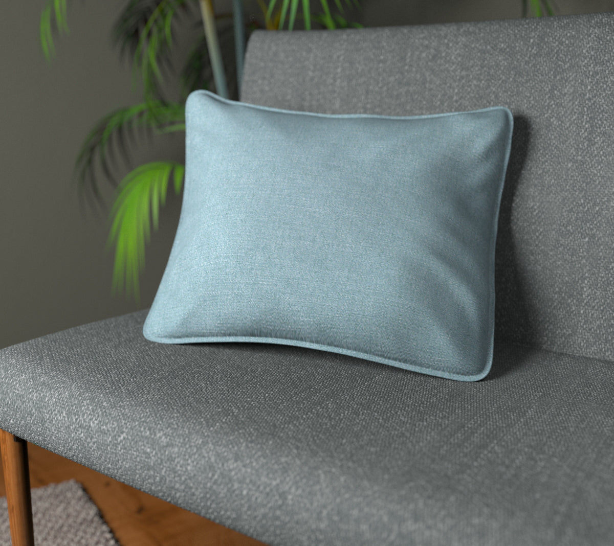 Ruskin Ice Blue Piped Cushion