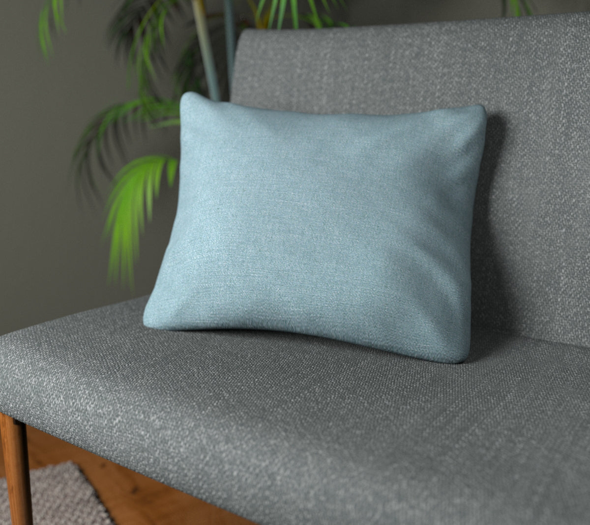 Ruskin Ice Blue Plain Cushion