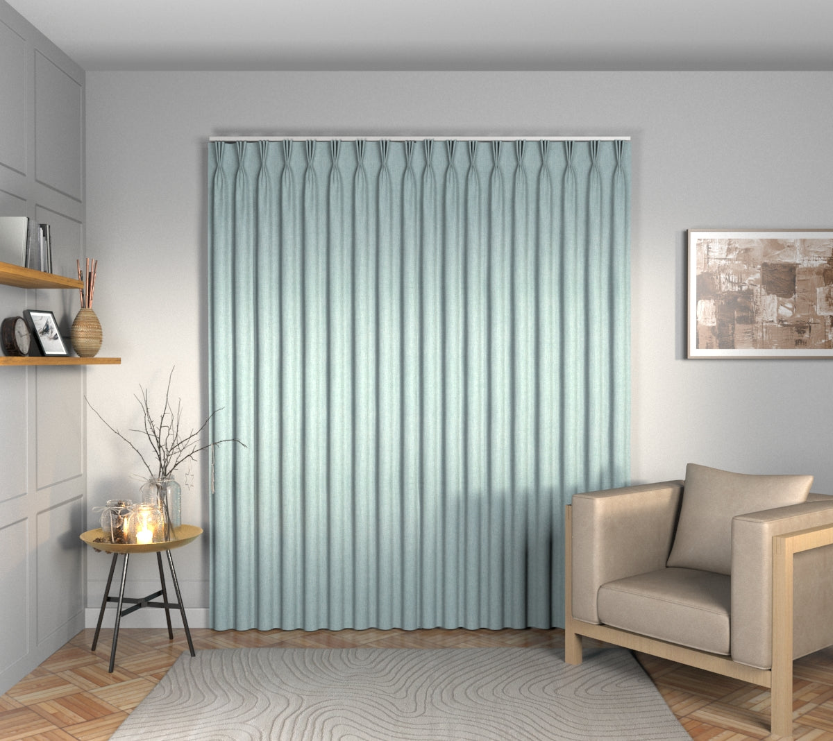 Ruskin Tourmaline Triple Pleat Curtain